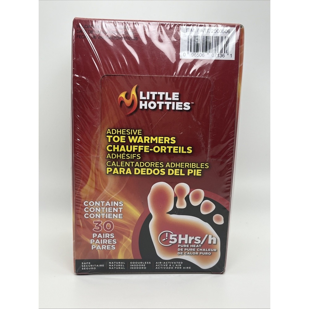Little Hotties Adhesive Toe Warmers 30 Pairs New Sealed Exp 07/2026 5 Hour Heat
